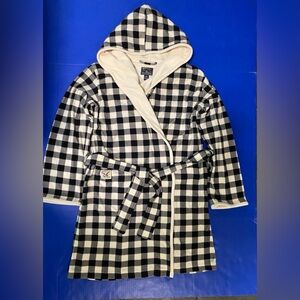 American Living Checkered Pajama Robe - Black and White with side pockets Size M